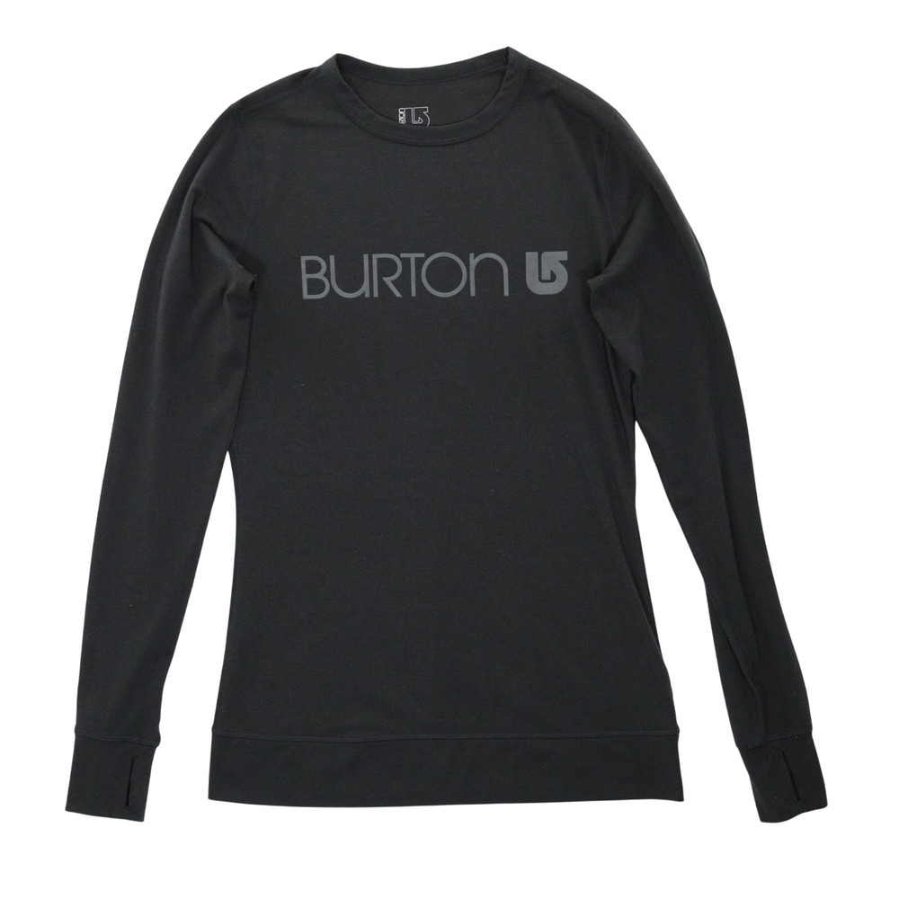 Burton Dryride Base Layer Women S Long Sleeve Crew Neck Shirt Thumbholes Black